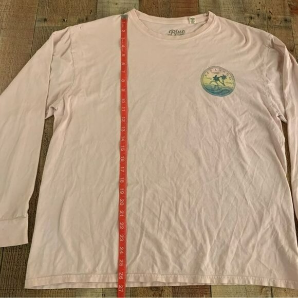 Blue 84 Key Largo pastel pink long sleeve graphic Tshirt men’s size L - Picture 3 of 9